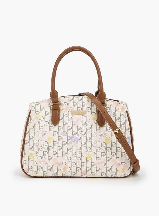 Monogram Print Tote Bag With Detachable Strap